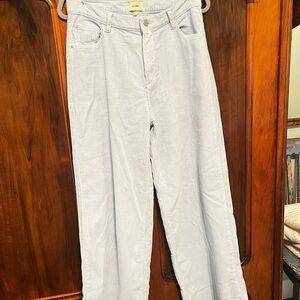 DL1961 Women's Light Blue Wide Leg Corduroy Pants